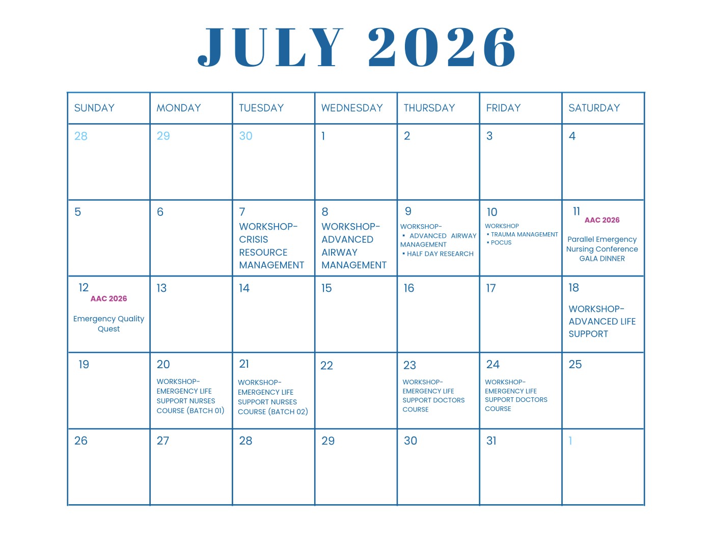 AAC 2026 Programme Schedule